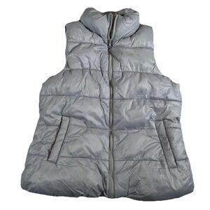 Old Navy Puffer Vest Women's Gray Sz Medium Quilted